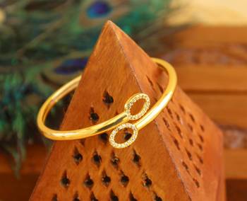 Gold platted cz designer kada 2