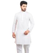 SULTAN WHITE COTTON SILK KURTA FOR MEN