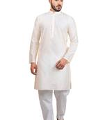 SULTAN CREAM COTTON SILK KURTA FOR MEN