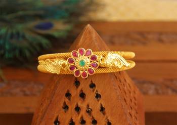 Gold platted peacock kada 1