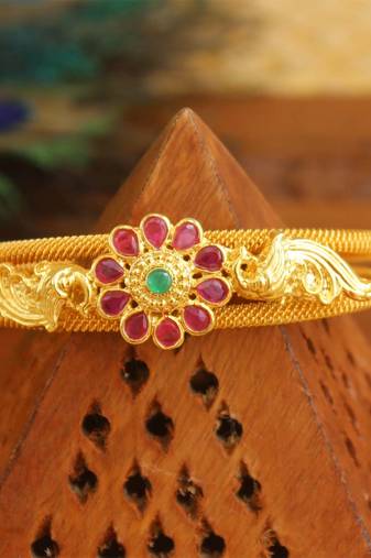 Gold platted peacock kada