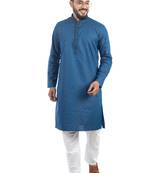 SULTAN NAVY COTTON BLEND  KURTA FOR MEN