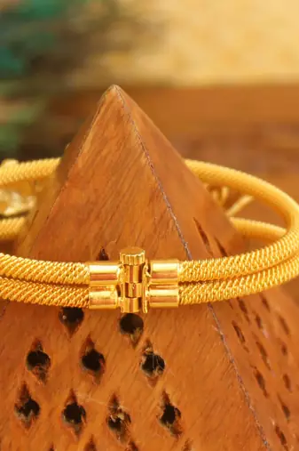 Gold platted peacock kada
