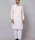 SULTAN LIGHT PINK COTTON BLEND PATHANI FOR MEN
