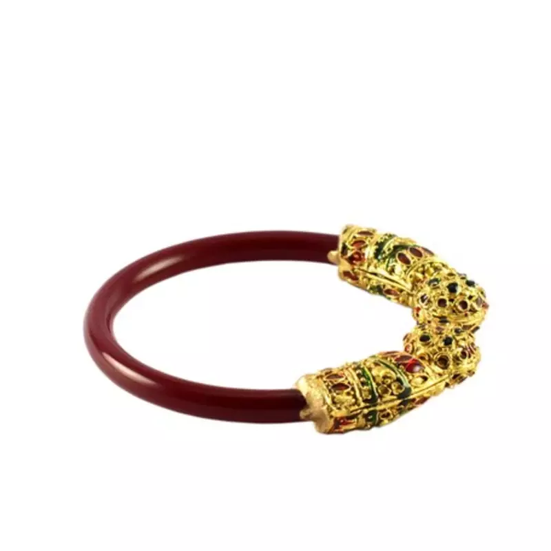 Extra Large Size Brass And Acrylic Bangle