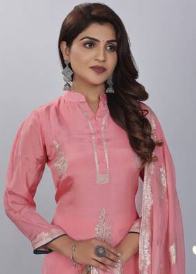 Premium viscose and jacquard butta zari with embroidered salwar suit 3