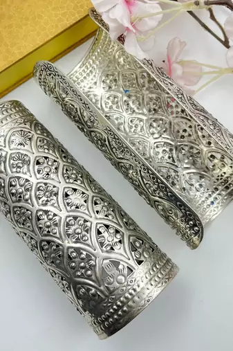 Silver oxidized beautiful classy look indian hand cuff antique rajasthani boho tribal hand jewelry for women jewelry