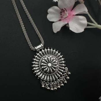 Oxidized handmade silver plated ghungroo necklace combo set of 3 indian beautiful traditional ethnic wear unique design 2