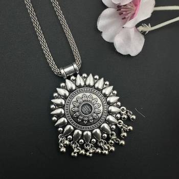 Oxidized handmade silver plated ghungroo necklace combo set of 3 indian beautiful traditional ethnic wear unique design 3