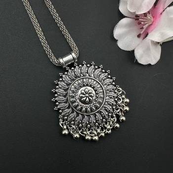 Oxidized handmade silver plated ghungroo necklace combo set of 3 indian beautiful traditional ethnic wear unique design 4