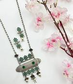 Long stone indian jewelry necklace set oxidized beautiful boho unique designed jewelry set ethnic traditional jewelry