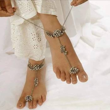 Silver plated anklets ghunghroo payal matt finish 1