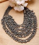 Oxidized silver plated handmade multi layered adjustable necklace party wear jewelry necklace for women & girls jewelry