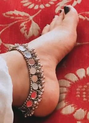 Oxidized silver indian anklets& leg design simple traditional jhoomer payal ghungroo high quality anklet for women 1
