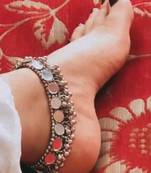 Oxidized silver indian anklets& leg design simple traditional jhoomer payal ghungroo high quality anklet for women