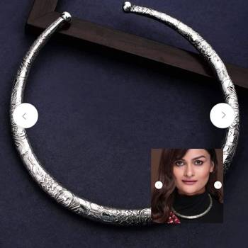 Indian oxidized hasli and anklet combo silver plated anklet with hasali german silver indian jewelry for women 1