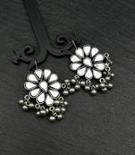 Mirror silver stud earrings