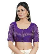 Padded Brocade Round Neck Blouse