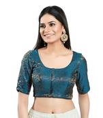 Padded Brocade Round Neck Blouse