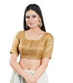 Padded Brocade Round Neck Blouse