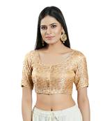 Padded Brocade Round Neck Blouse