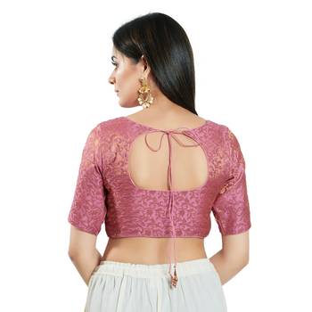 Padded Brocade Round Neck Blouse 2