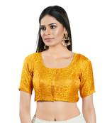 Padded Brocade Round Neck Blouse