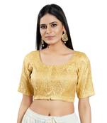 Padded Brocade Round Neck Blouse