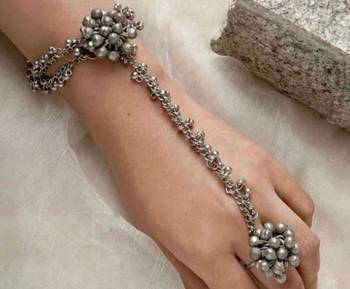 Hand harness silver haath phool, bracelet with adjustable ring | indian ethnic oxidized haath phool | boho jewelry 1