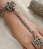 Hand harness silver haath phool, bracelet with adjustable ring | indian ethnic oxidized haath phool | boho jewelry