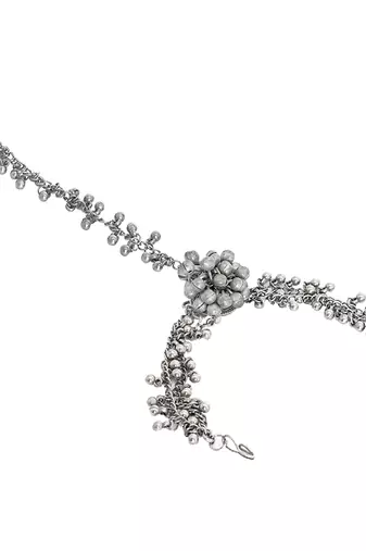Hand harness silver haath phool, bracelet with adjustable ring | indian ethnic oxidized haath phool | boho jewelry
