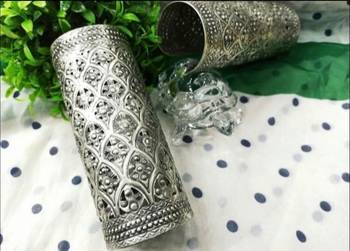 Silver oxidized beautiful classy look indian hand cuff antique rajasthani boho tribal hand jewelry for women jewelry 4