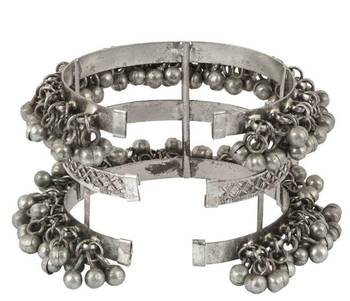 Ghungroo cuff kada bracelet adjustable oxidized bangle antique bracelet bracelets for women indian oxidized bangle 1