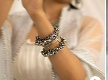 Ghungroo cuff kada bracelet adjustable oxidized bangle antique bracelet bracelets for women indian oxidized bangle 2