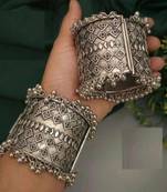 Oxidised ghungroo kada antique bangles cuff silver plated hand bracelet indian hand jewellery hand bangles jewelry