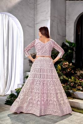 Purple Net Lehenga Choli With Embroidered Work 3