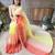 Yellow georgette with crush pattern saree with satin blouse pcs