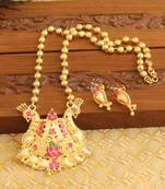 Gold platted peacock necklace set