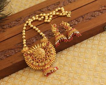 Gold platted geru polish mango necklace set 2