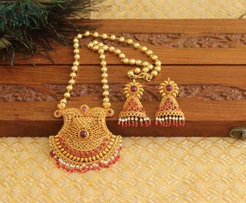 Gold platted geru polish necklace set 1