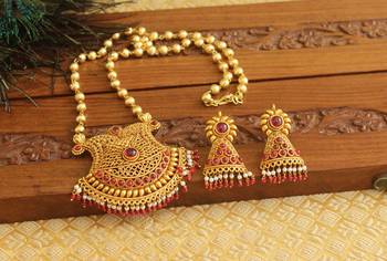 Gold platted geru polish necklace set 2