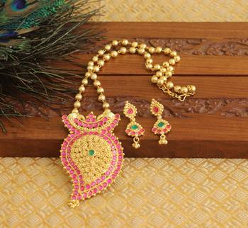 Gold platted mango necklace set 1