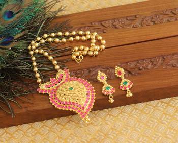 Gold platted mango necklace set 2