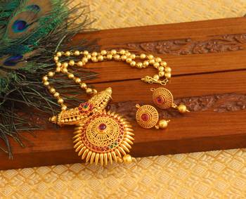 Gold platted geru polish necklace set 1
