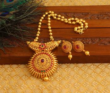 Gold platted geru polish necklace set 2