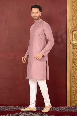 Ranak Mauve Muslin Cotton Kurta Pajama 2