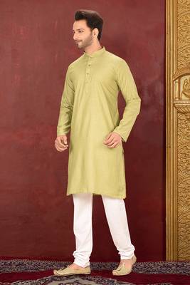 Ranak Olive Muslin Cotton Kurta Pajama 2