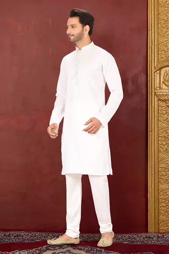 Ranak White Cotton Kurta Pajama