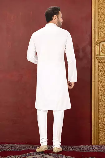 Ranak White Cotton Kurta Pajama