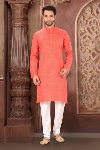 Ranak Crimson Cotton Kurta Pajama